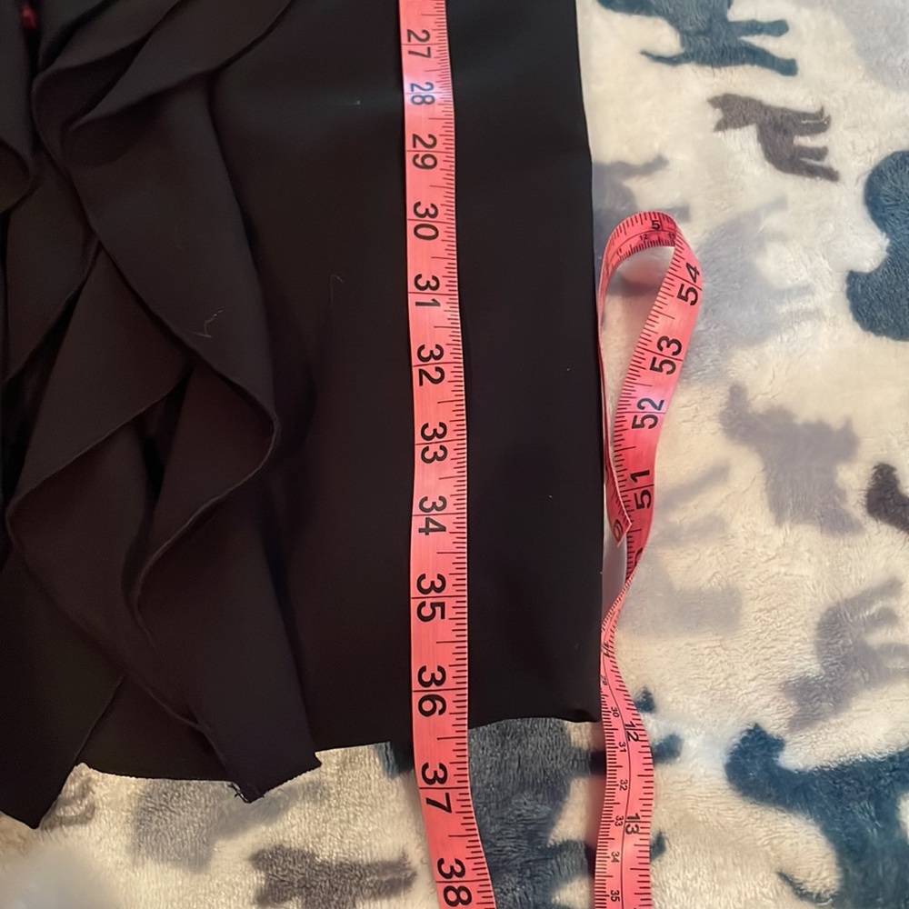Calvin Klein sz 4 Sleeveless V Neck Ruffle Front Black sheath Dress GUC B71 - Picture 6 of 8